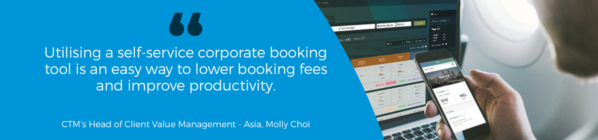 Business travel budgets banner - Molly Choi quote